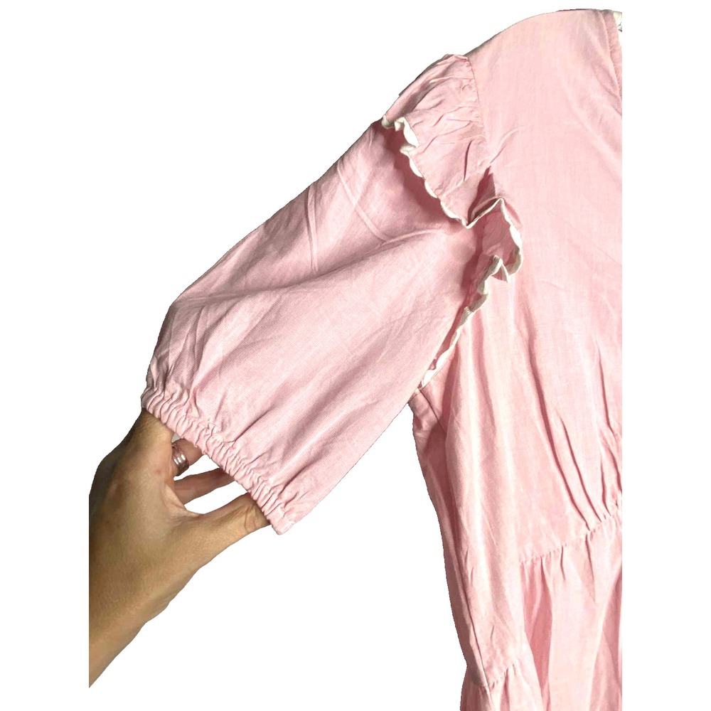 Simply Southern‎ RicRac Dress Womens small Ruffle pink tiered coquette babydoll - Picture 5 of 9
